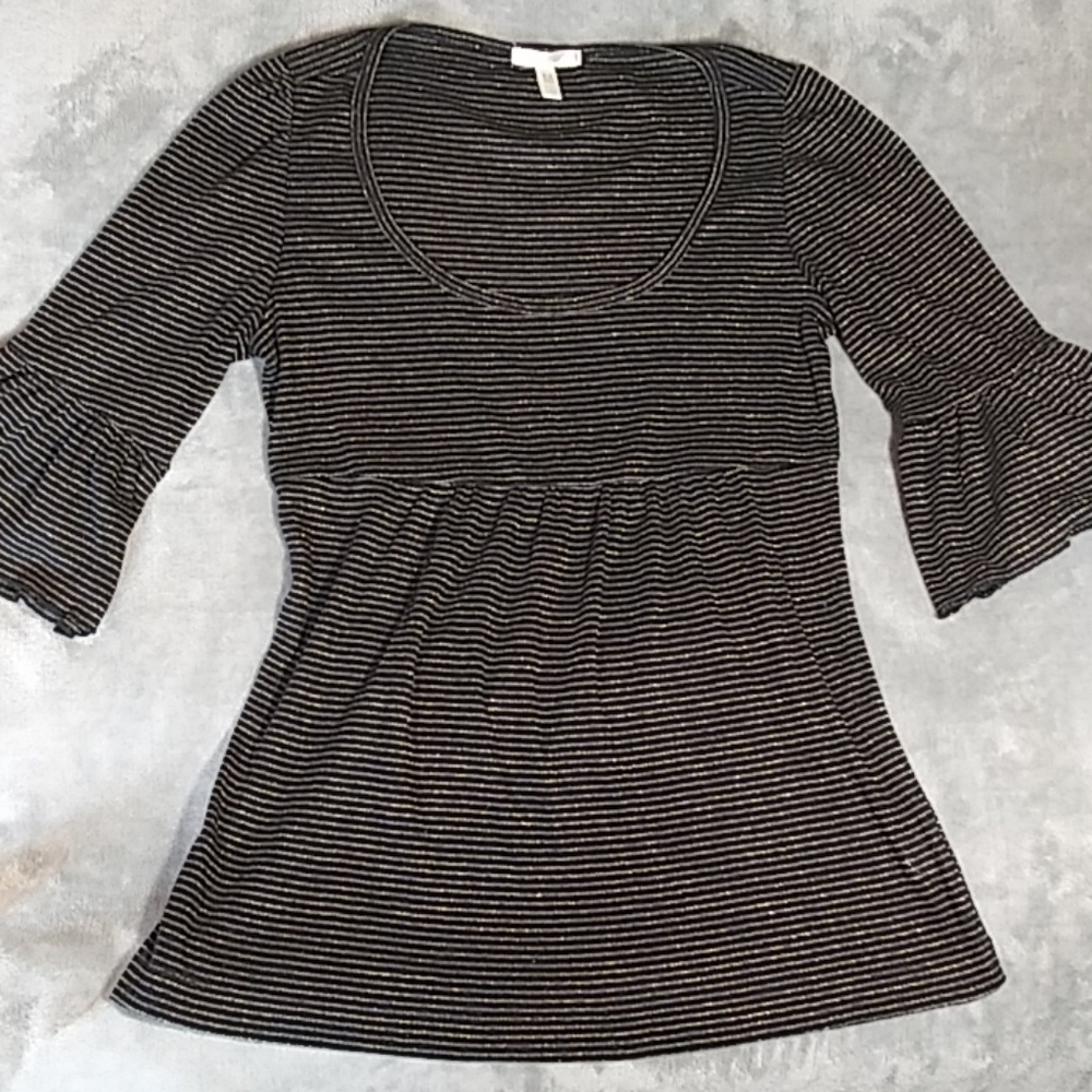 Sparkly striped peplum top